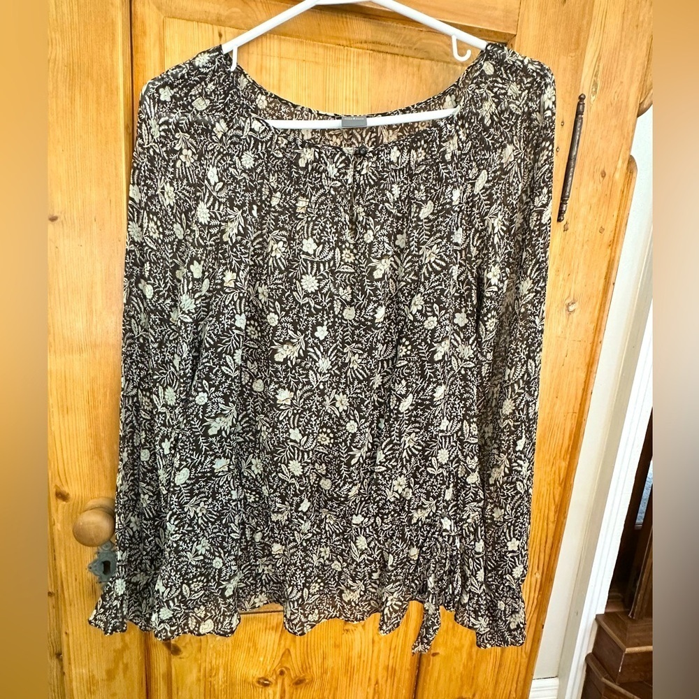 Ann Taylor Sheer Black & White Blouse w/Black Cami Size 2 Whimsigoth Fairygoth